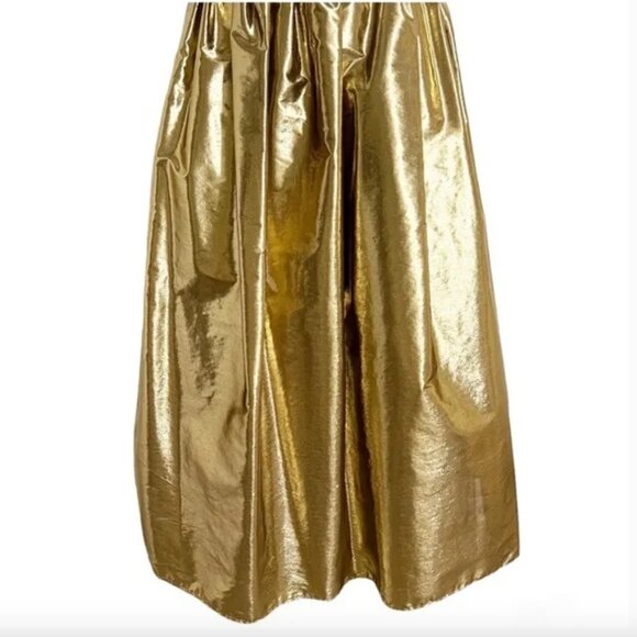 Vtg Jessica McClintock Gunne Sax Metallic Foil Dress - Picture 6 of 10